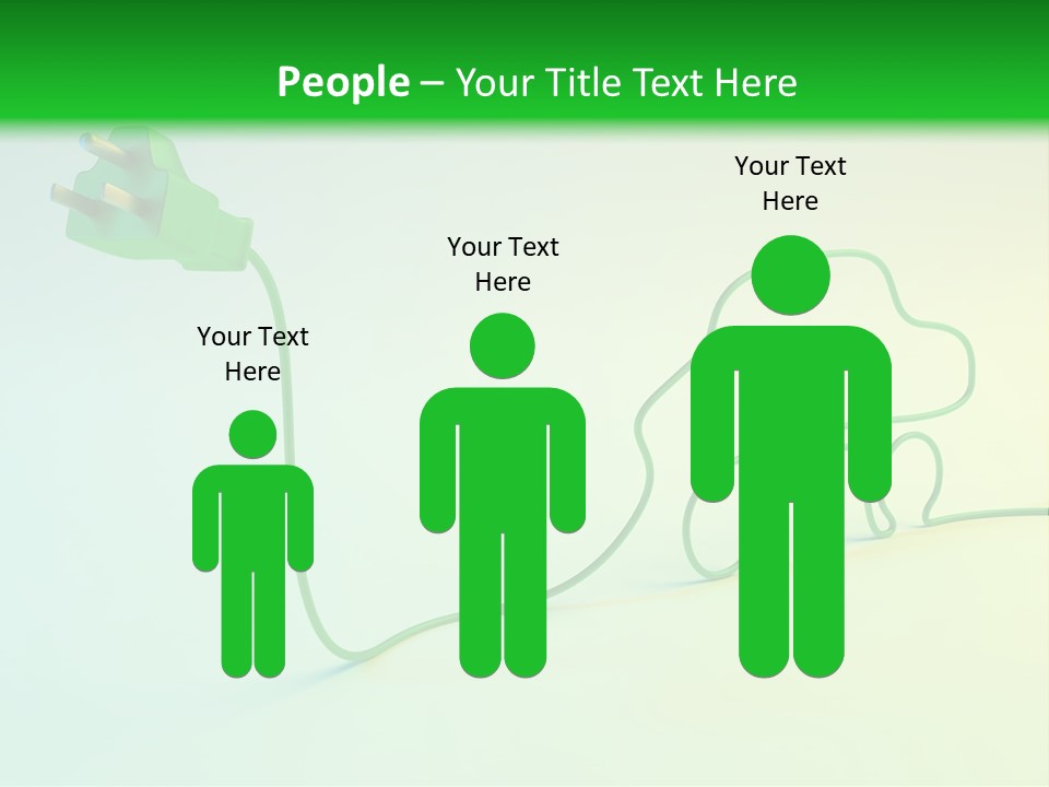 A Green And White Powerpoint Presentation With A Car Plugged Into It PowerPoint Template