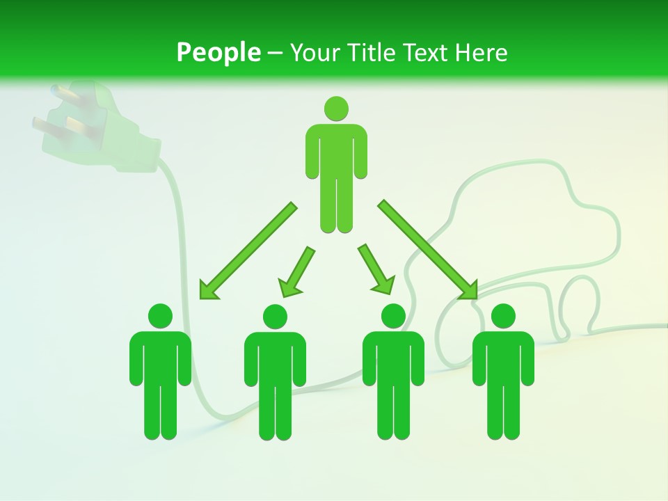 A Green And White Powerpoint Presentation With A Car Plugged Into It PowerPoint Template