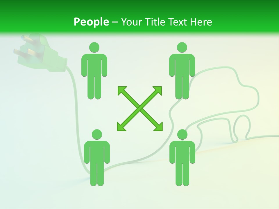 A Green And White Powerpoint Presentation With A Car Plugged Into It PowerPoint Template