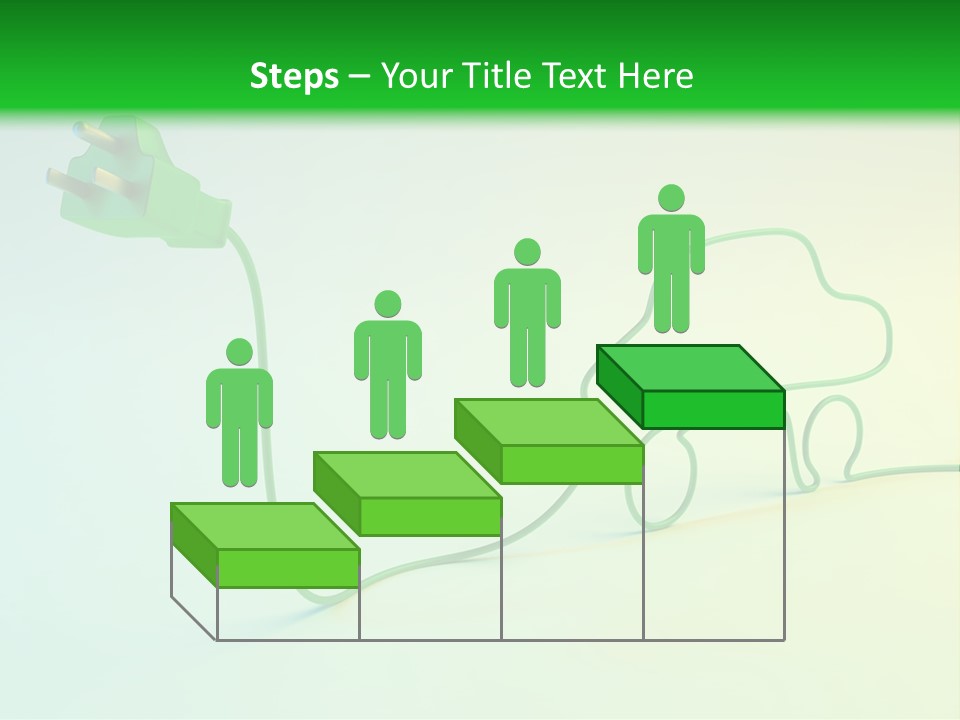 A Green And White Powerpoint Presentation With A Car Plugged Into It PowerPoint Template