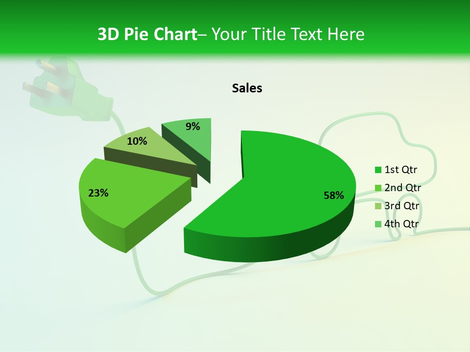 A Green And White Powerpoint Presentation With A Car Plugged Into It PowerPoint Template