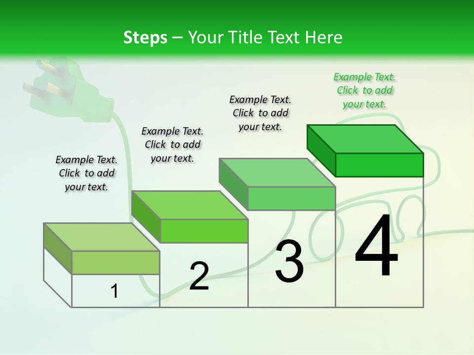 A Green And White Powerpoint Presentation With A Car Plugged Into It PowerPoint Template
