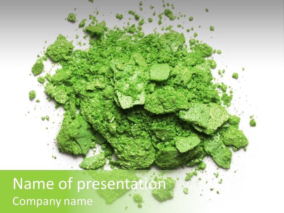 A Pile Of Green Powder On A White Surface PowerPoint Template
