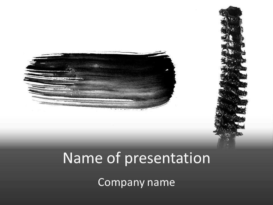 A Black Brush With A White Background PowerPoint Template