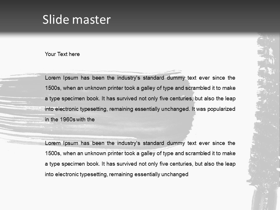 A Black Brush With A White Background PowerPoint Template