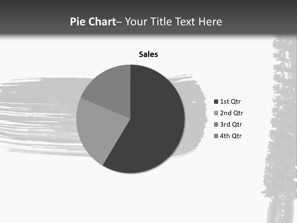 A Black Brush With A White Background PowerPoint Template