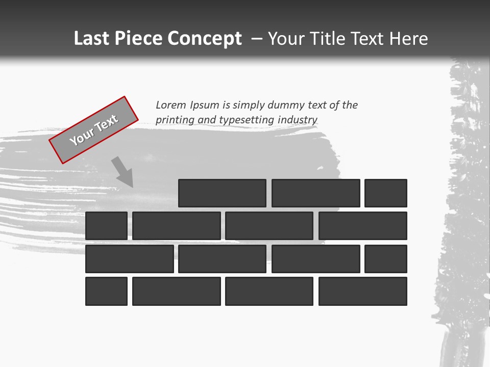 A Black Brush With A White Background PowerPoint Template