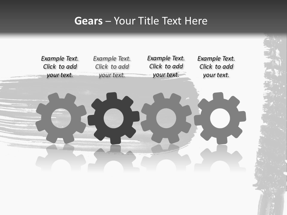 A Black Brush With A White Background PowerPoint Template