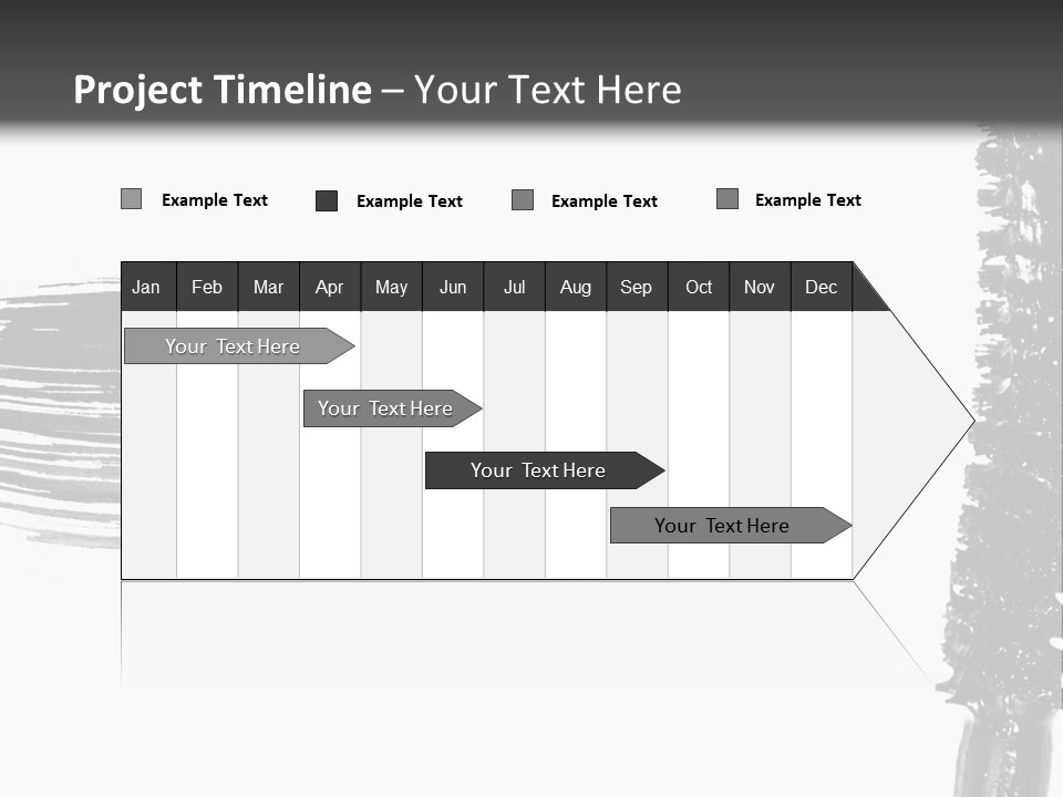 A Black Brush With A White Background PowerPoint Template