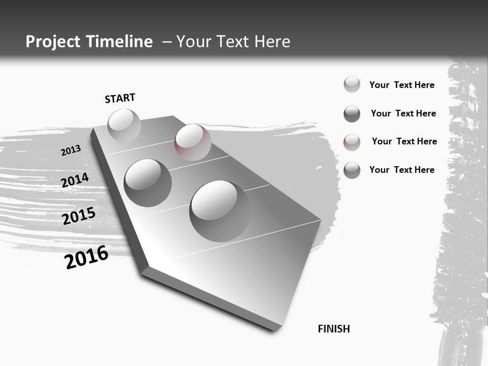 A Black Brush With A White Background PowerPoint Template