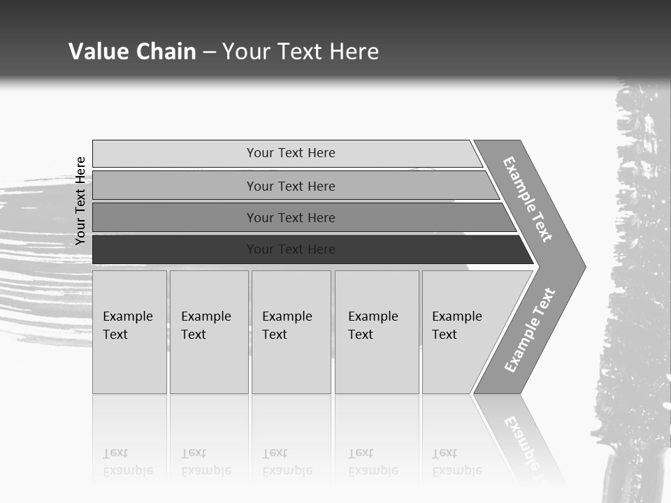 A Black Brush With A White Background PowerPoint Template