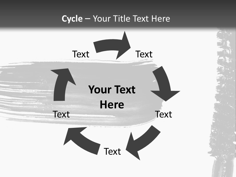 A Black Brush With A White Background PowerPoint Template