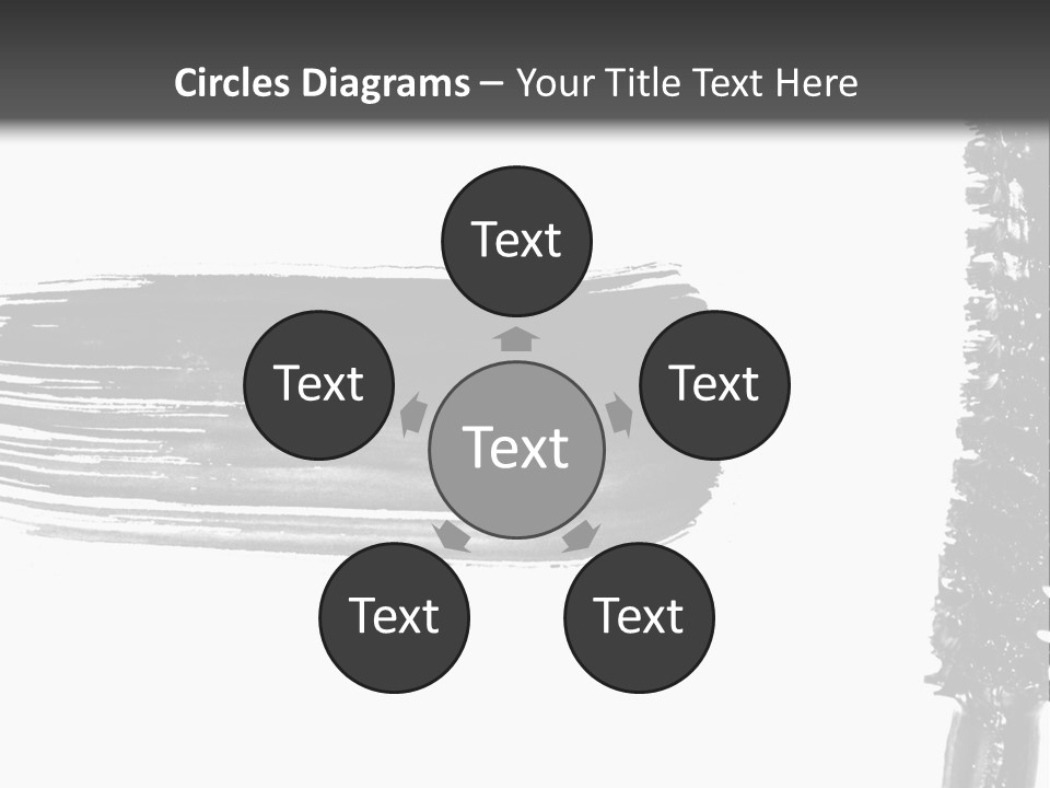 A Black Brush With A White Background PowerPoint Template