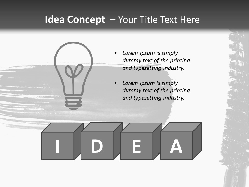 A Black Brush With A White Background PowerPoint Template