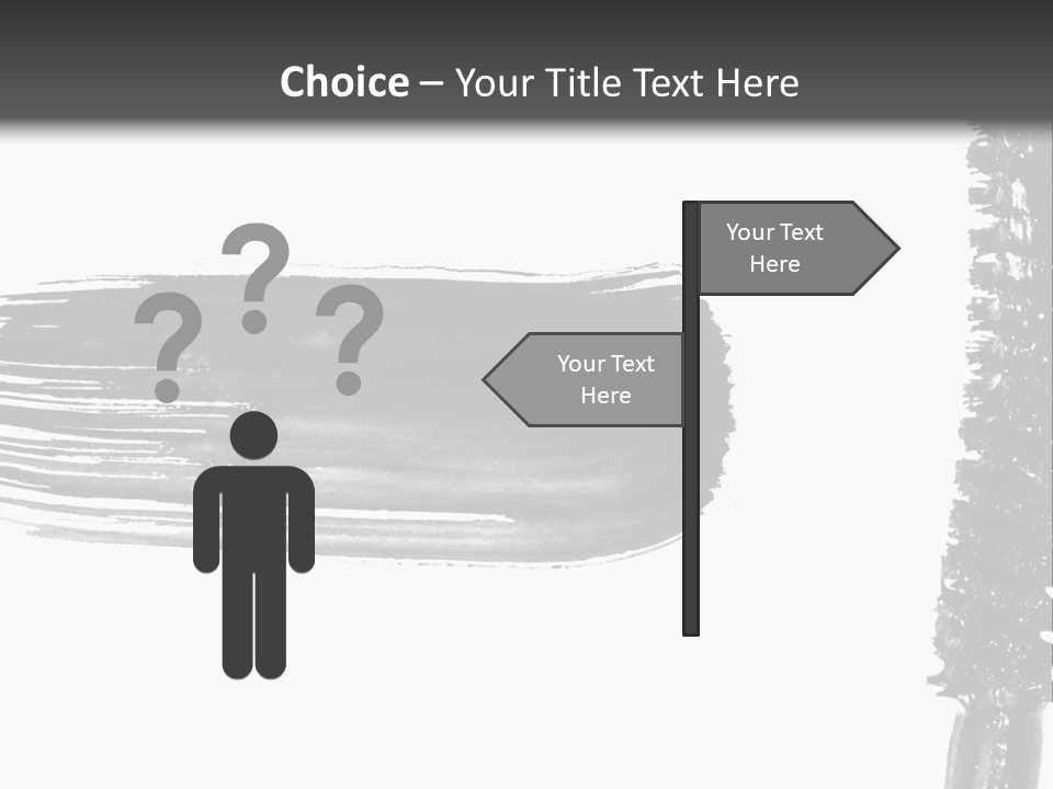 A Black Brush With A White Background PowerPoint Template