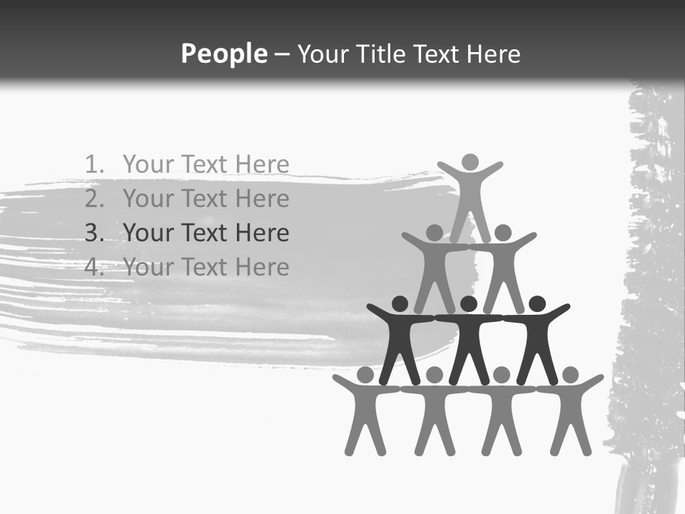 A Black Brush With A White Background PowerPoint Template