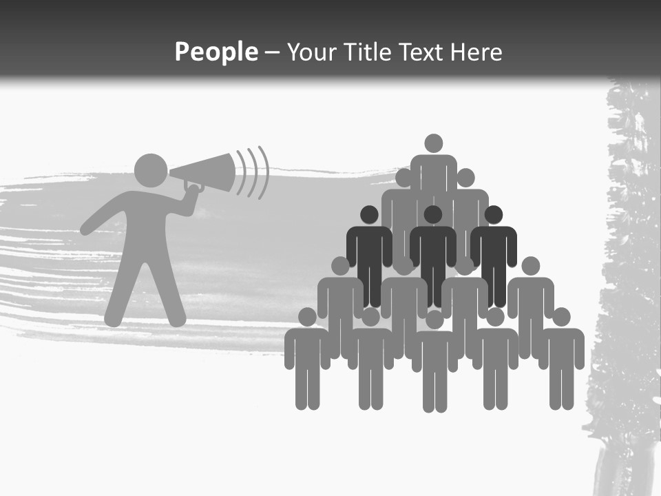 A Black Brush With A White Background PowerPoint Template