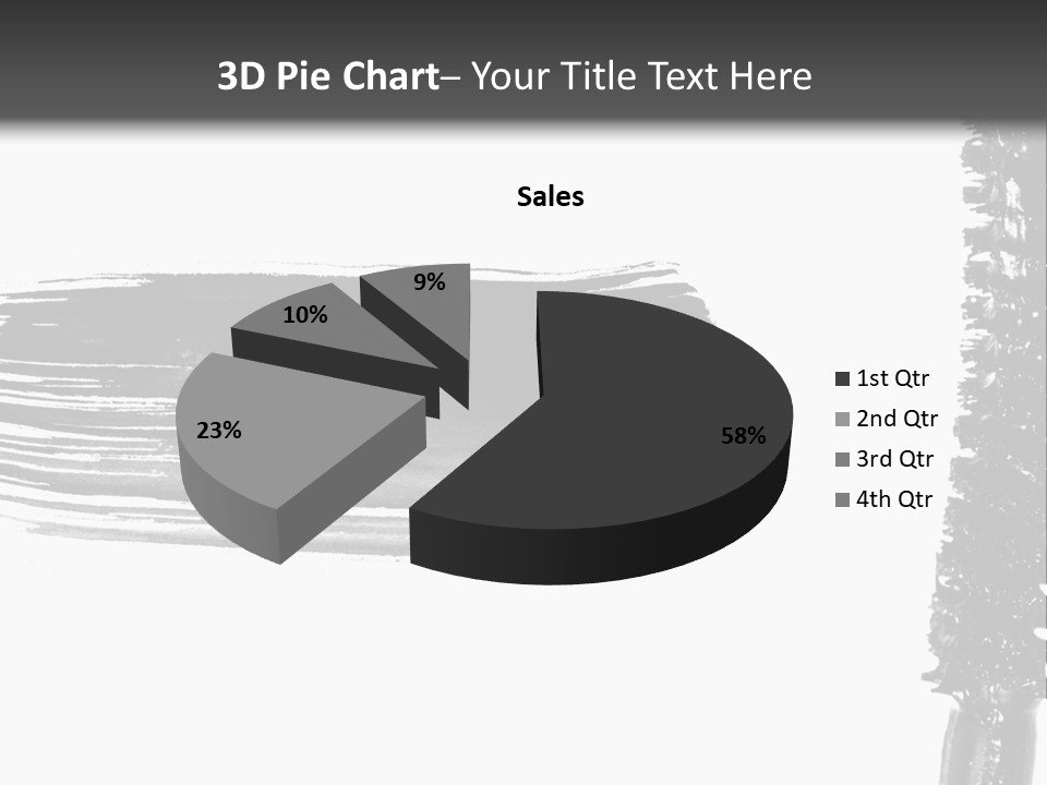 A Black Brush With A White Background PowerPoint Template
