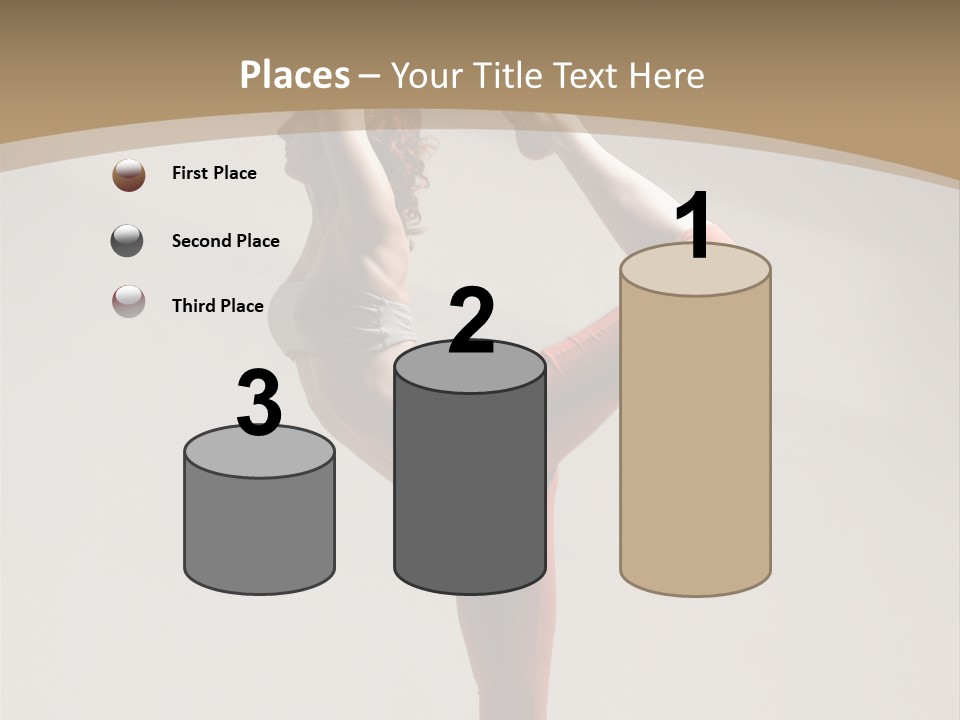 A Woman Doing A Yoga Pose On A Wooden Floor PowerPoint Template