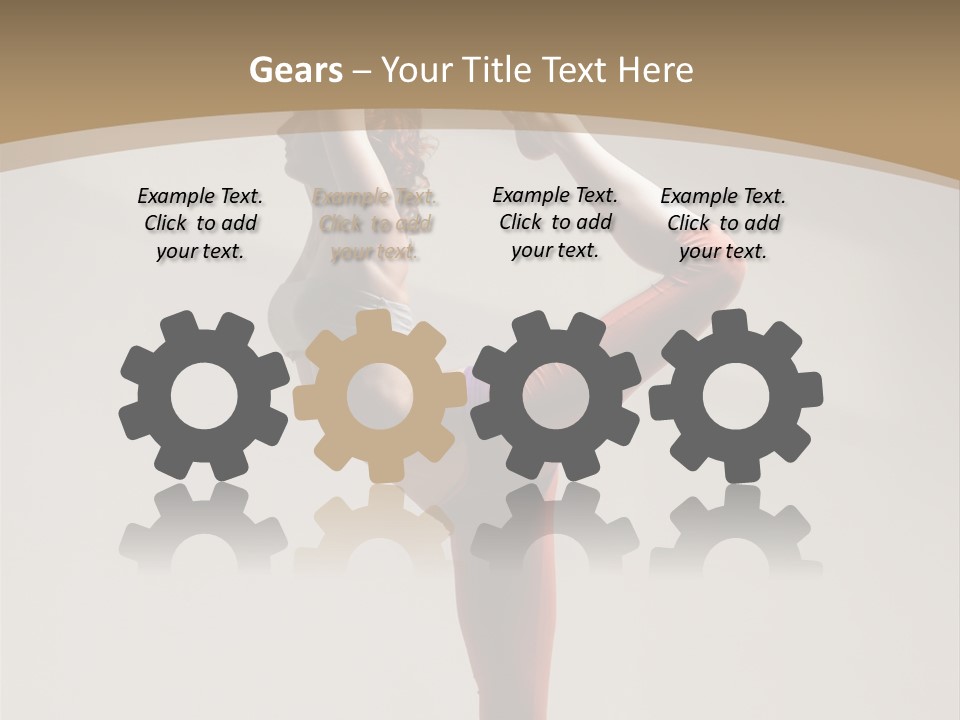 A Woman Doing A Yoga Pose On A Wooden Floor PowerPoint Template