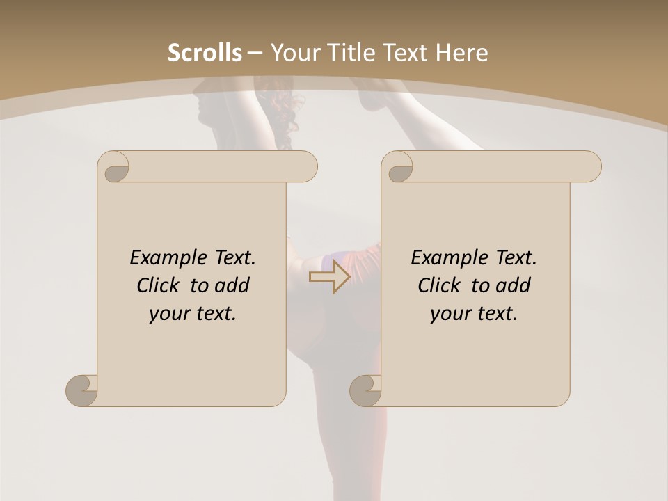 A Woman Doing A Yoga Pose On A Wooden Floor PowerPoint Template