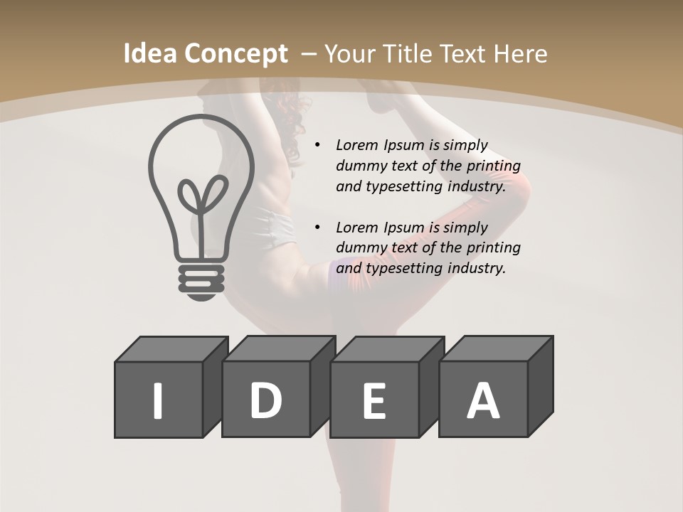 A Woman Doing A Yoga Pose On A Wooden Floor PowerPoint Template