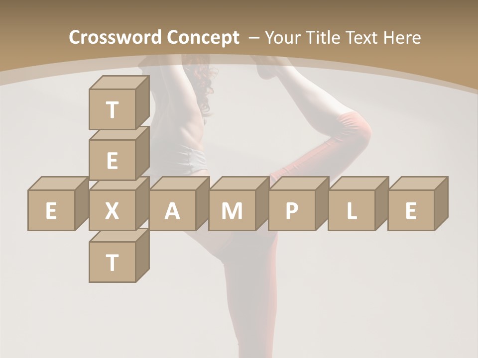 A Woman Doing A Yoga Pose On A Wooden Floor PowerPoint Template