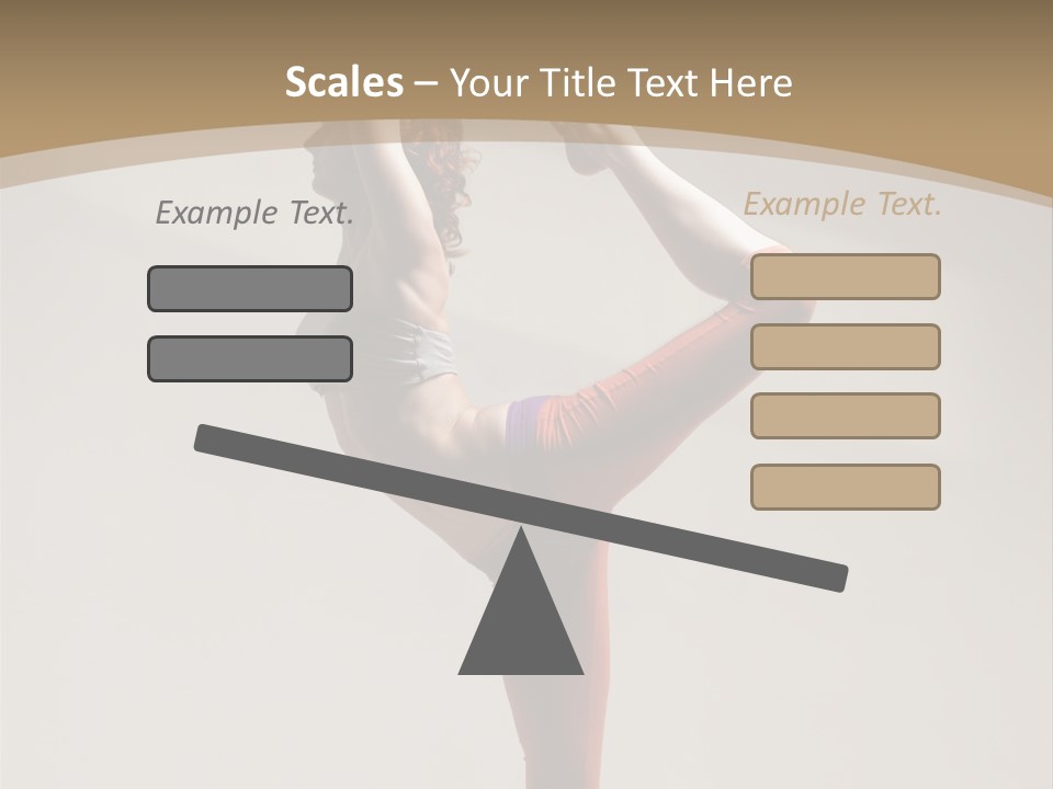 A Woman Doing A Yoga Pose On A Wooden Floor PowerPoint Template