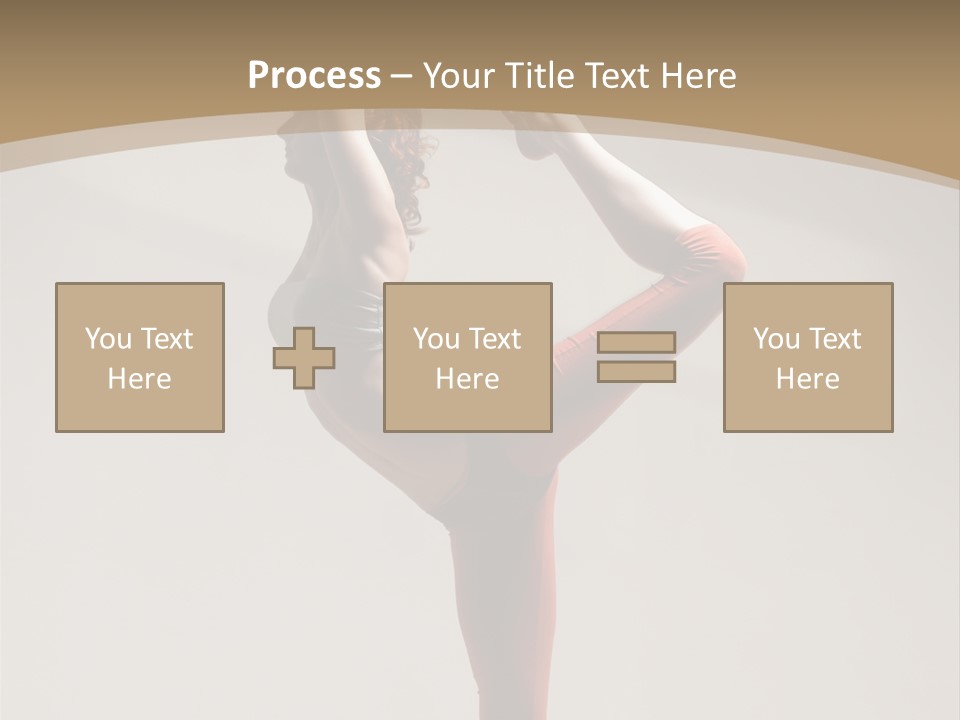A Woman Doing A Yoga Pose On A Wooden Floor PowerPoint Template
