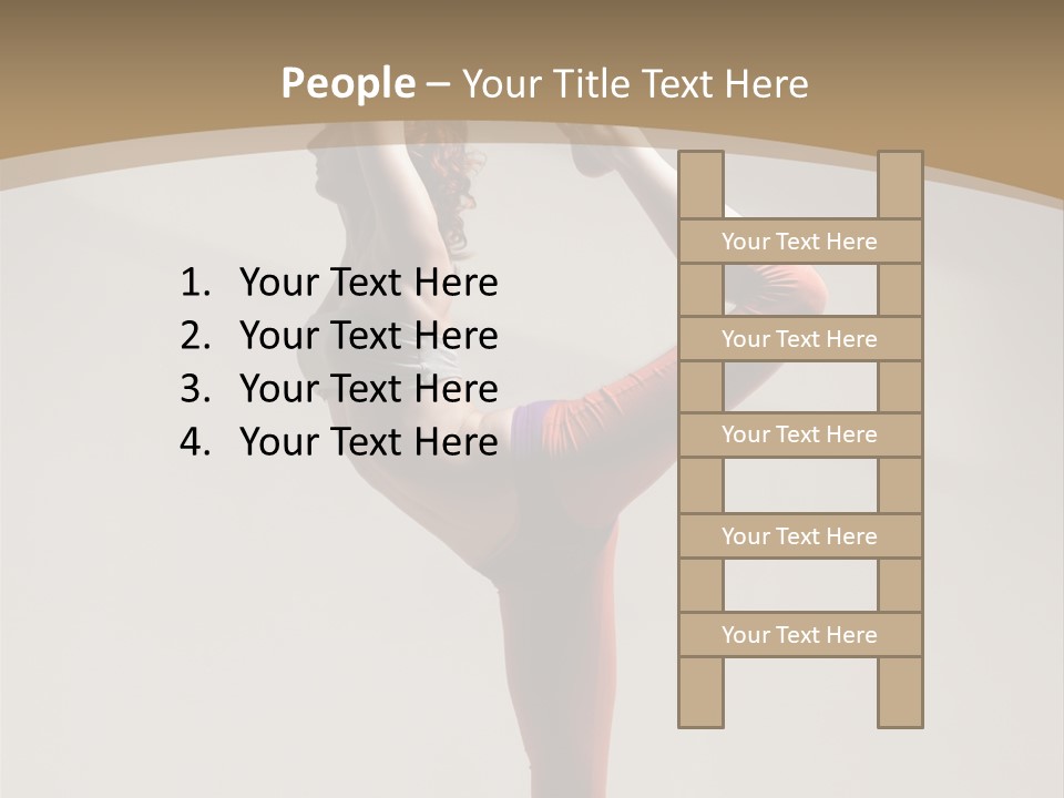 A Woman Doing A Yoga Pose On A Wooden Floor PowerPoint Template