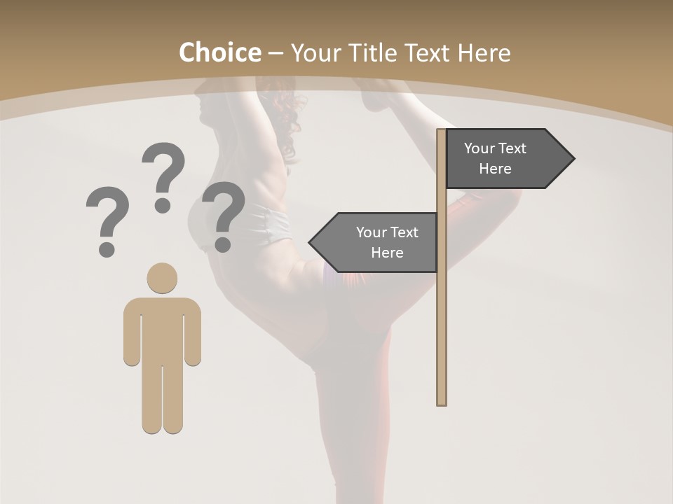 A Woman Doing A Yoga Pose On A Wooden Floor PowerPoint Template