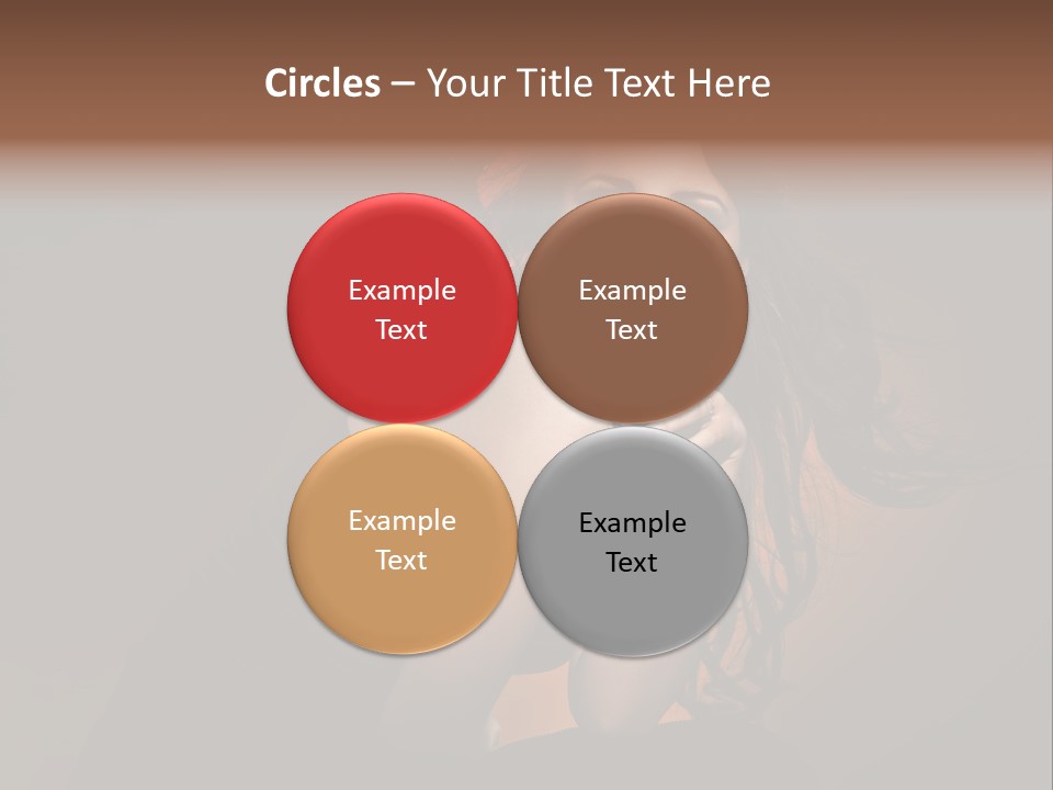 Brunette Caucasian Face PowerPoint Template