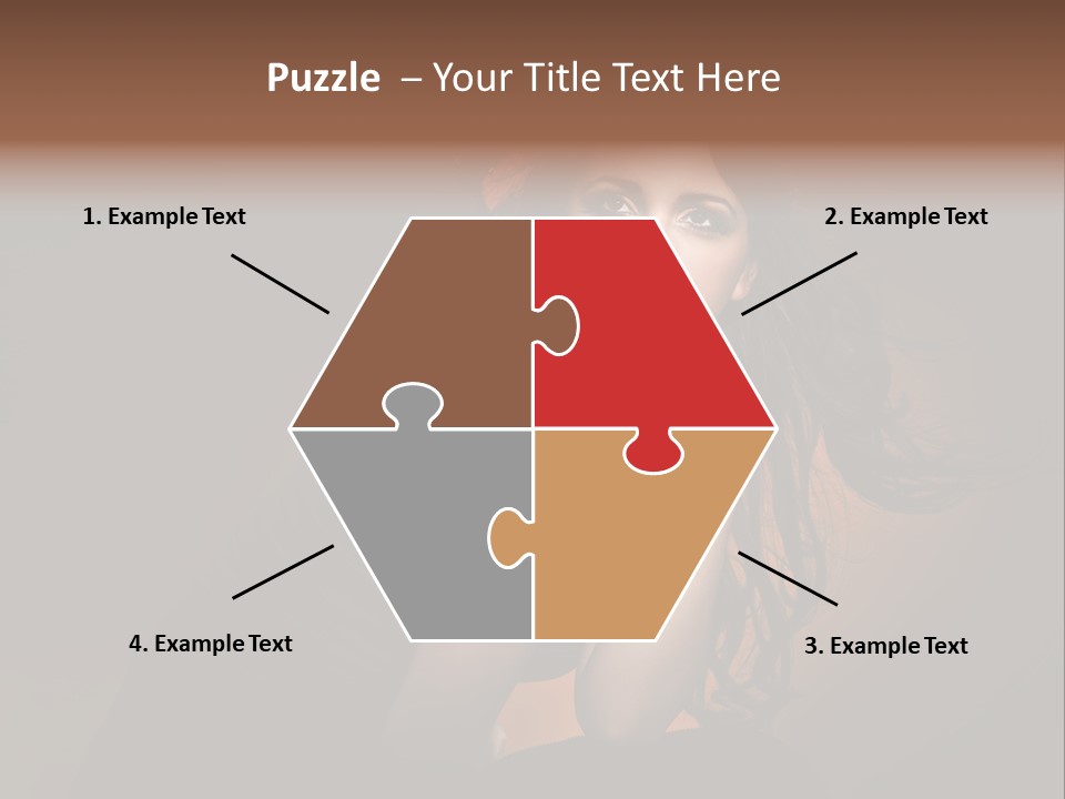 Brunette Caucasian Face PowerPoint Template