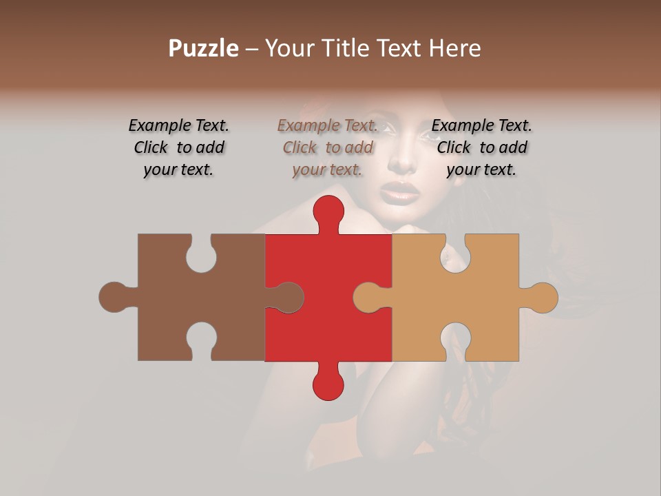 Brunette Caucasian Face PowerPoint Template