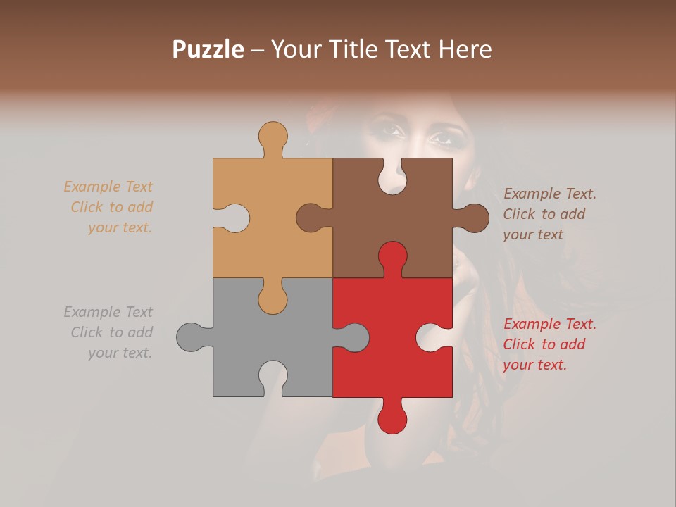 Brunette Caucasian Face PowerPoint Template