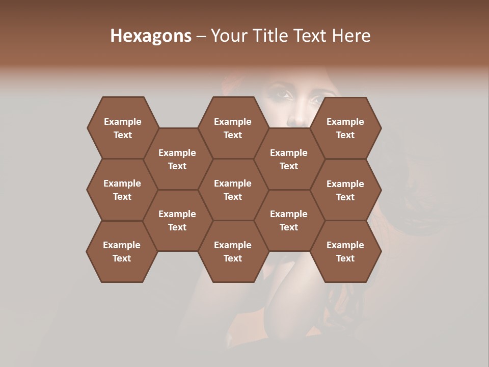 Brunette Caucasian Face PowerPoint Template