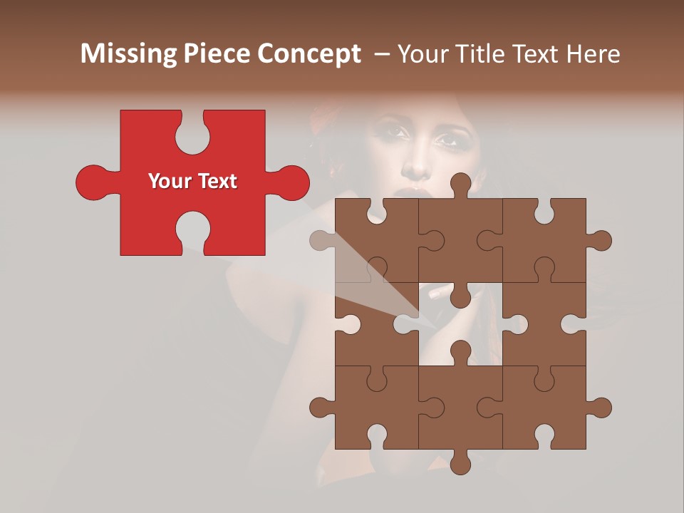 Brunette Caucasian Face PowerPoint Template