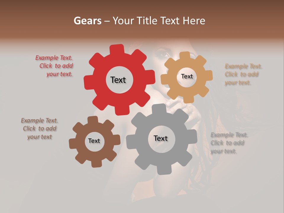 Brunette Caucasian Face PowerPoint Template