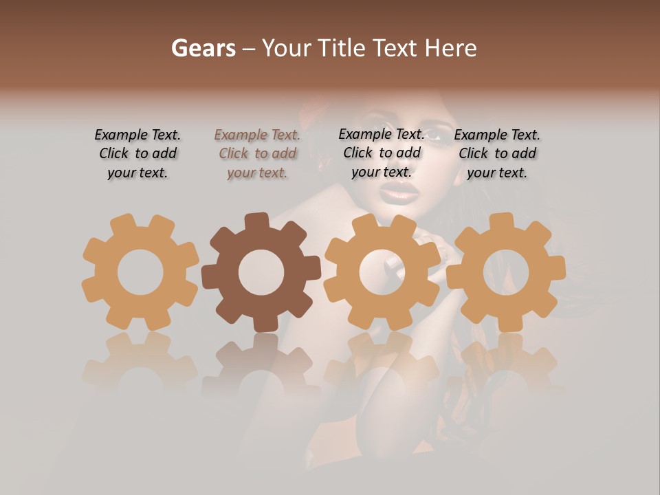 Brunette Caucasian Face PowerPoint Template