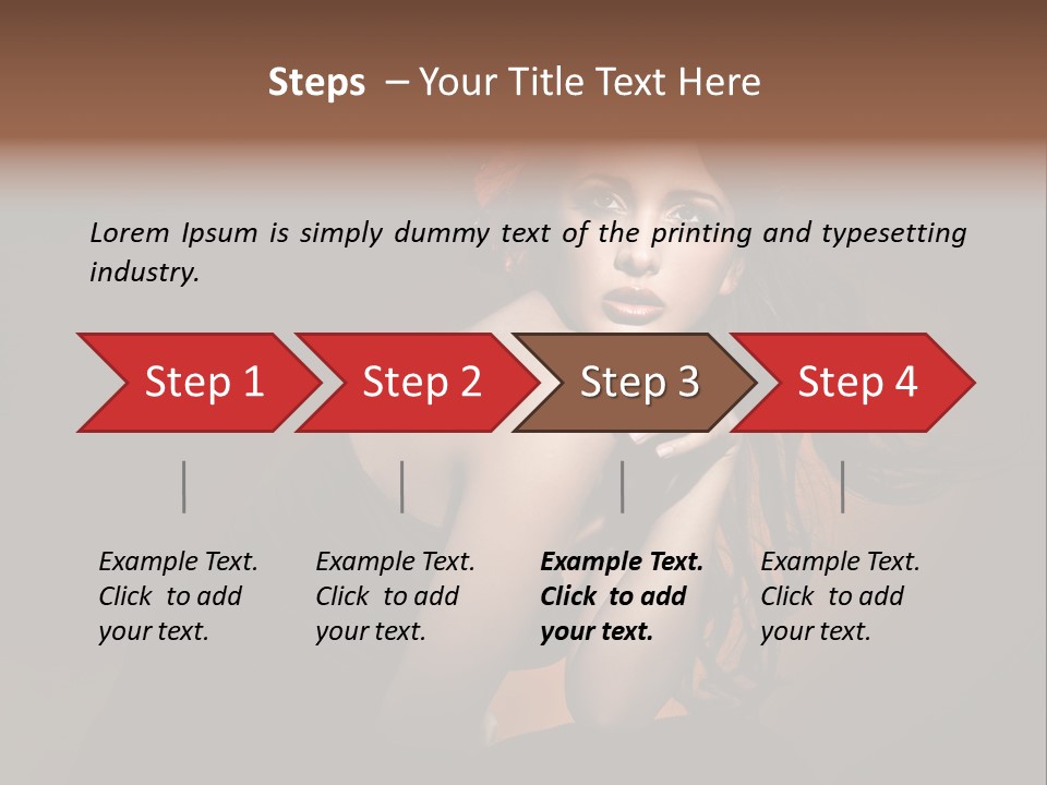 Brunette Caucasian Face PowerPoint Template