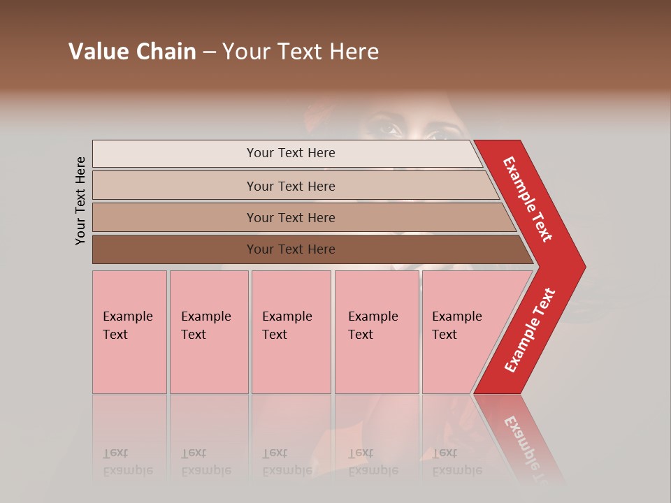 Brunette Caucasian Face PowerPoint Template