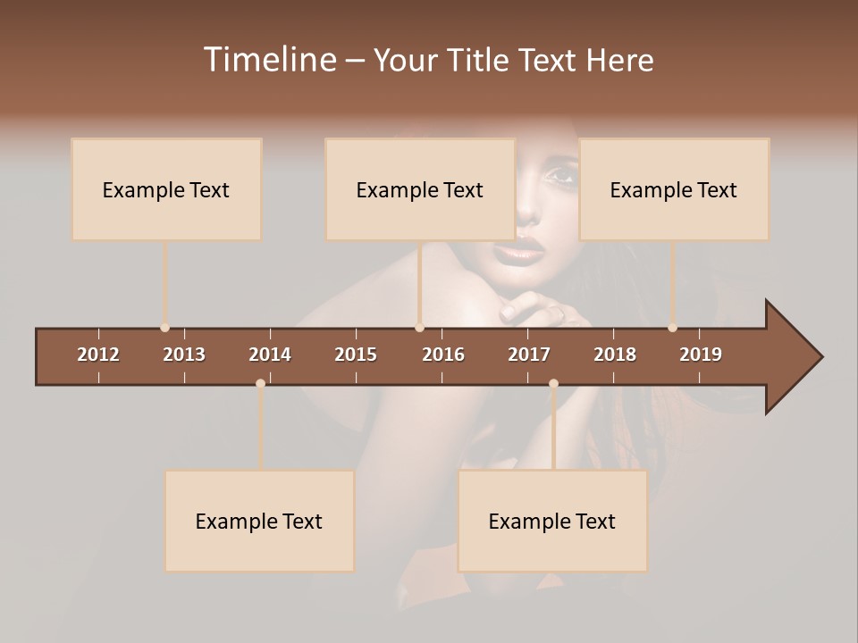 Brunette Caucasian Face PowerPoint Template