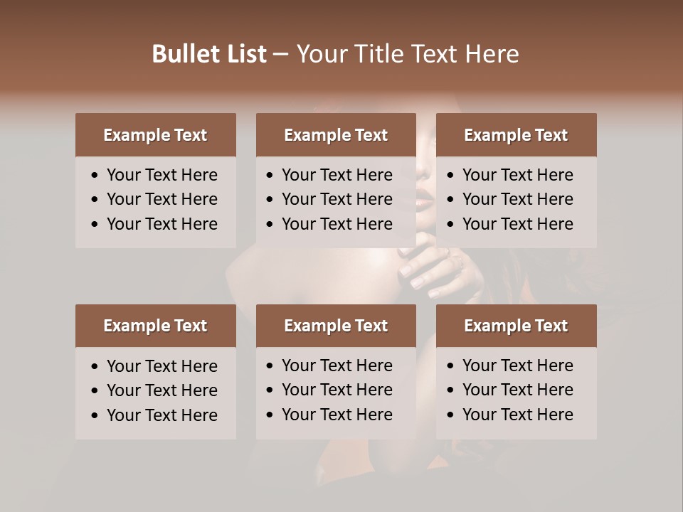 Brunette Caucasian Face PowerPoint Template