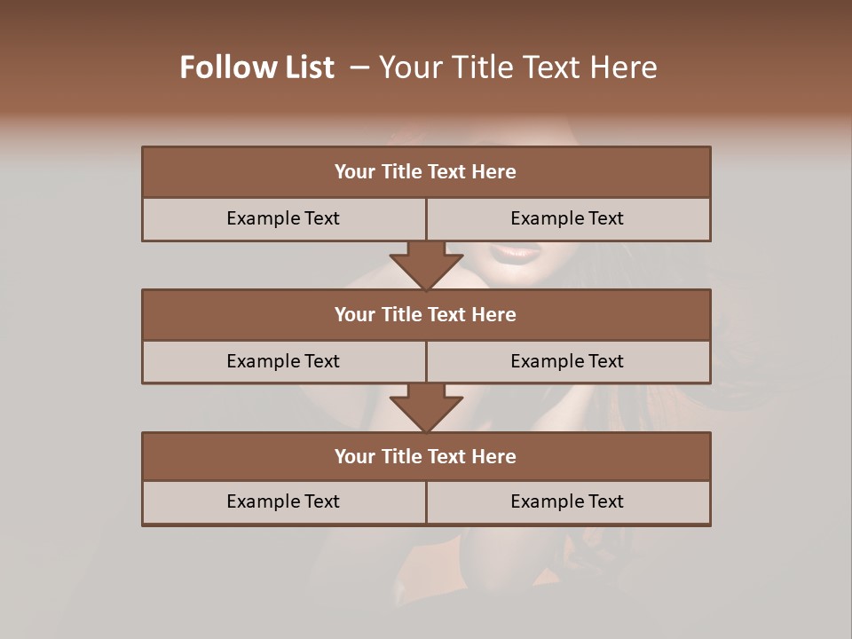Brunette Caucasian Face PowerPoint Template
