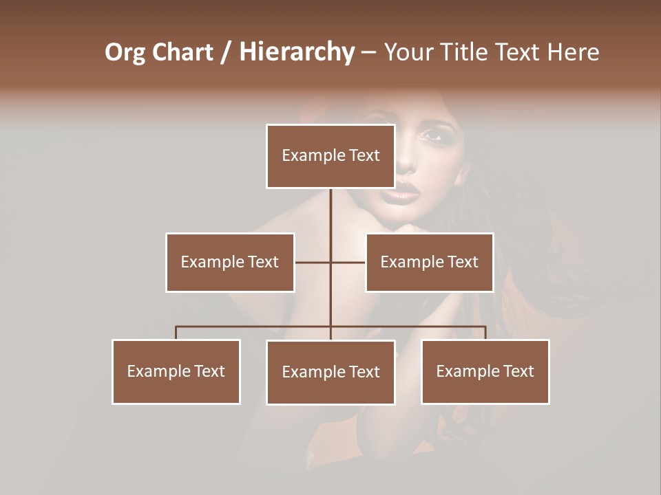 Brunette Caucasian Face PowerPoint Template
