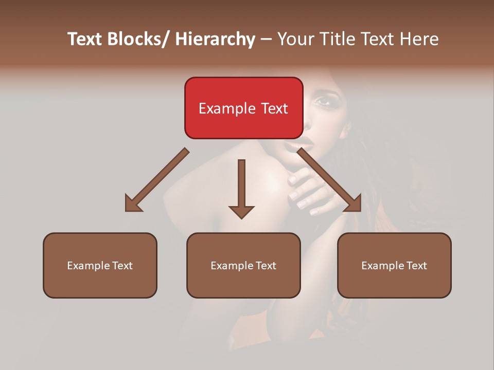 Brunette Caucasian Face PowerPoint Template