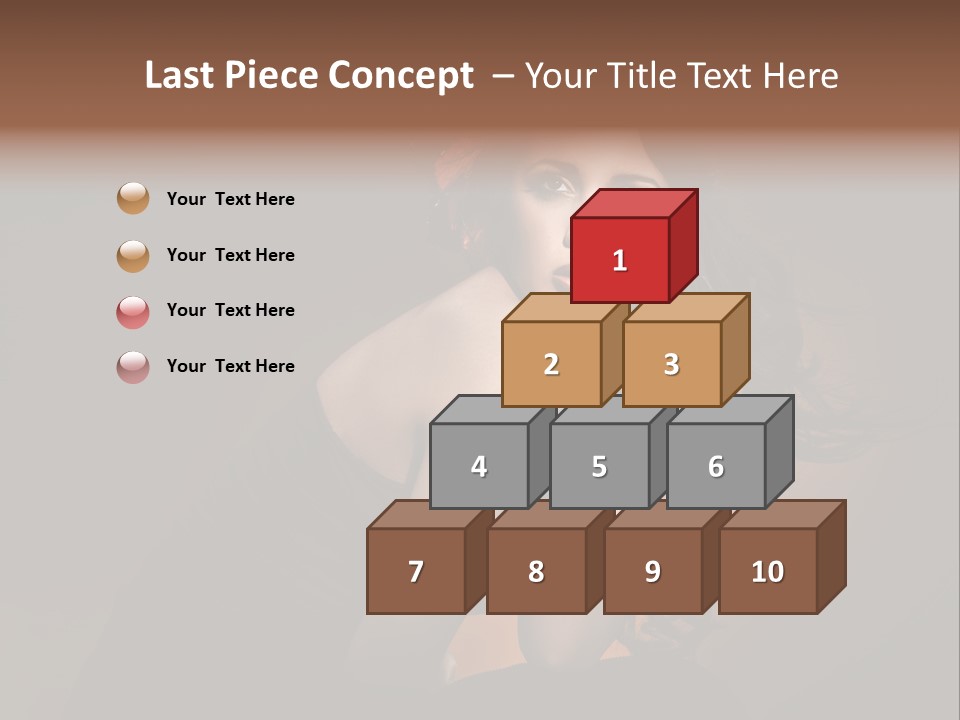 Brunette Caucasian Face PowerPoint Template