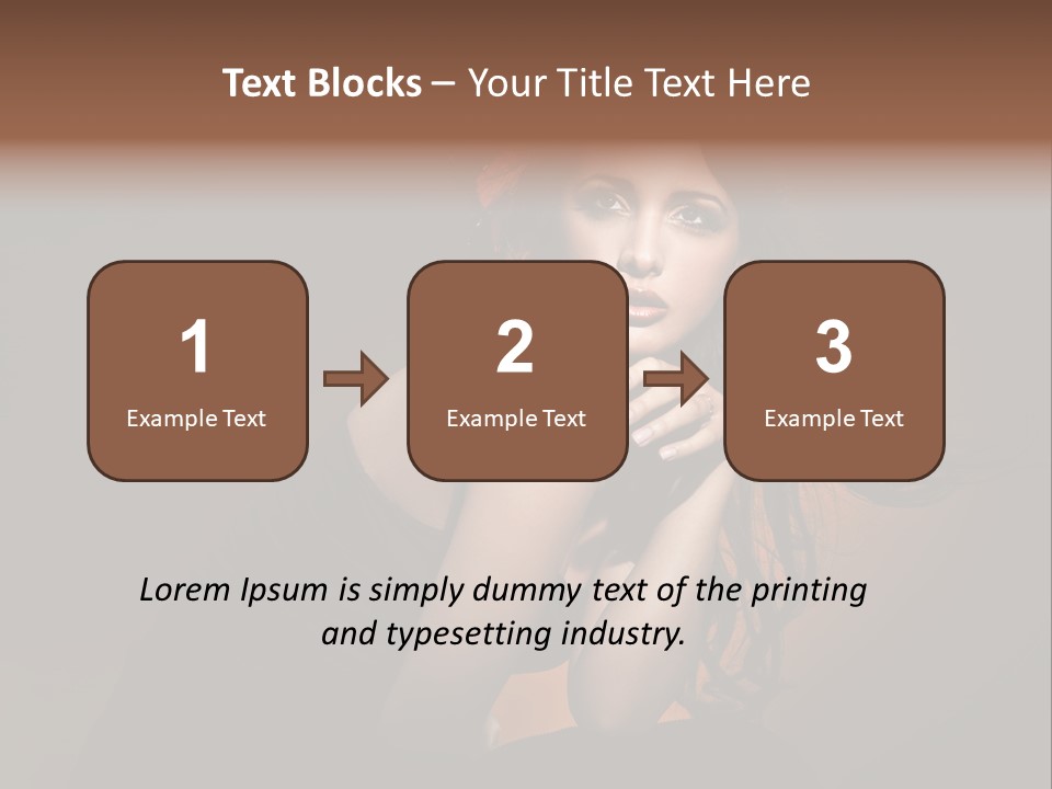 Brunette Caucasian Face PowerPoint Template