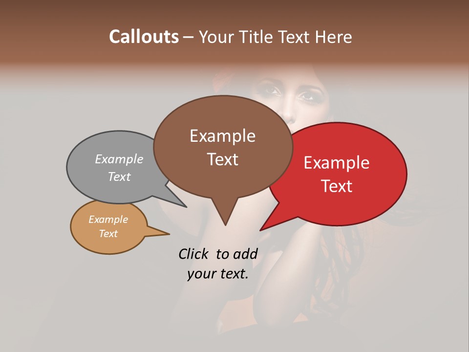 Brunette Caucasian Face PowerPoint Template