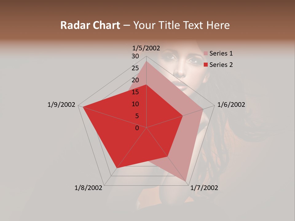 Brunette Caucasian Face PowerPoint Template